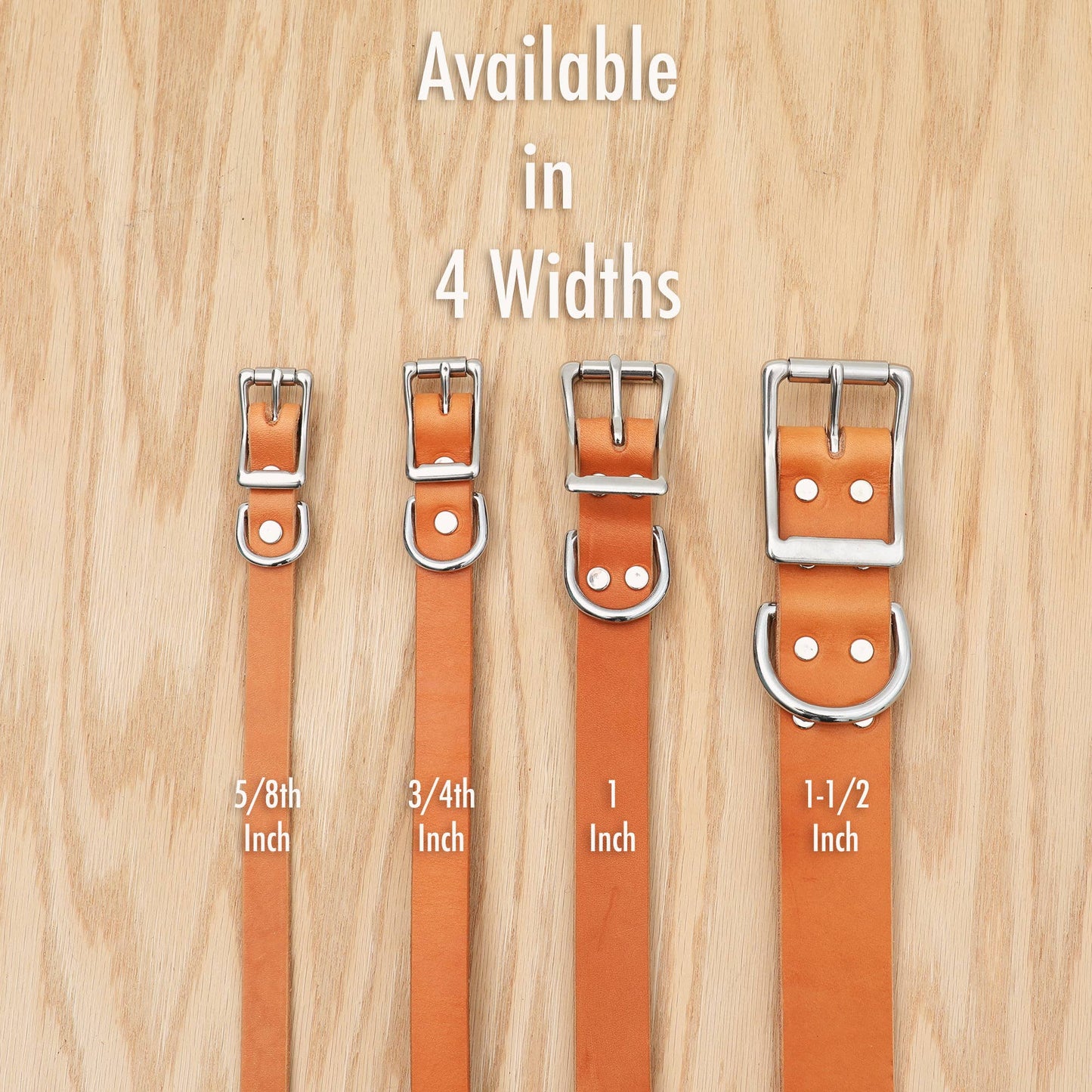 Tan Leather Dog Collar Belt Buckle Style