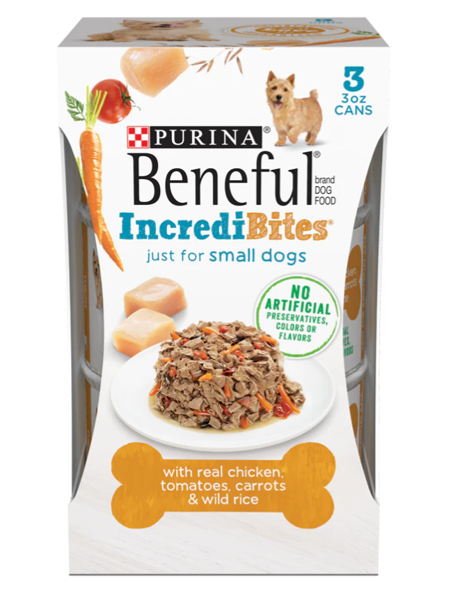 Purina Beneful IncrediBites Small Wet Dog Food with Chicken Tomatoes Le Chien Bleu NY
