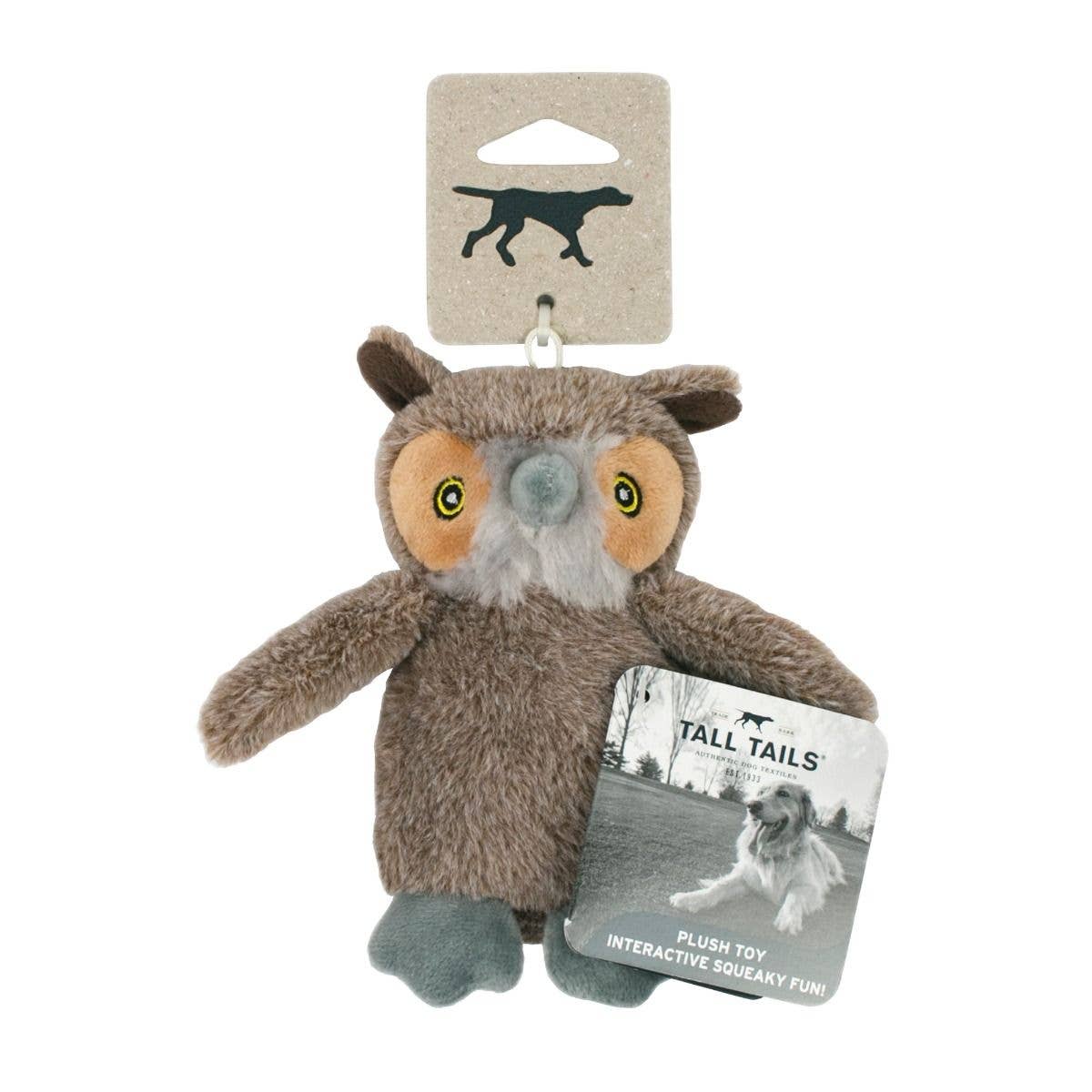 Tall Tails Plush Owl Squeaker Toy - 5"