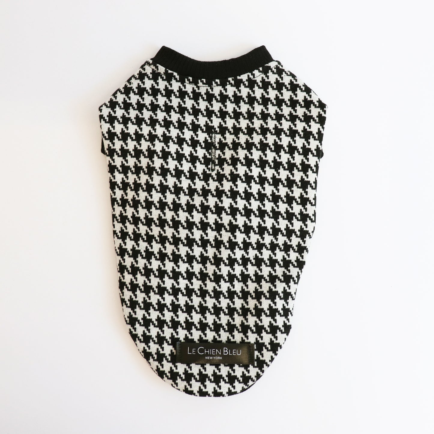 Houndstooth Sweater Top - Black