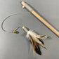 Natural cat teaser toy with feathers and bell, cat wand toy