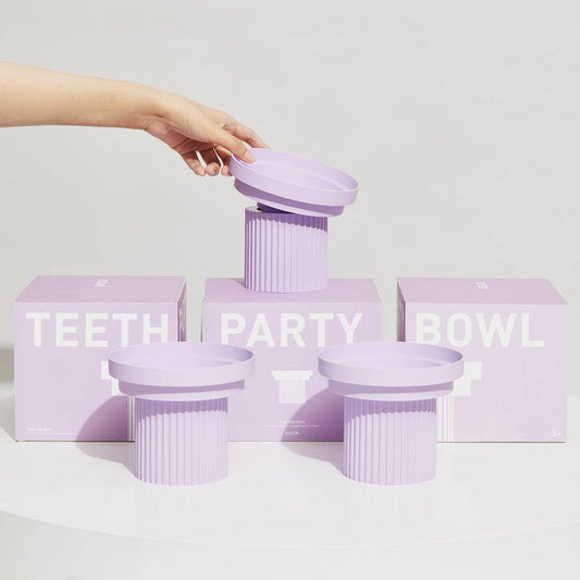 Teeth Party Elevated Feeders: Teeth Party Bowl / Sunset Gold