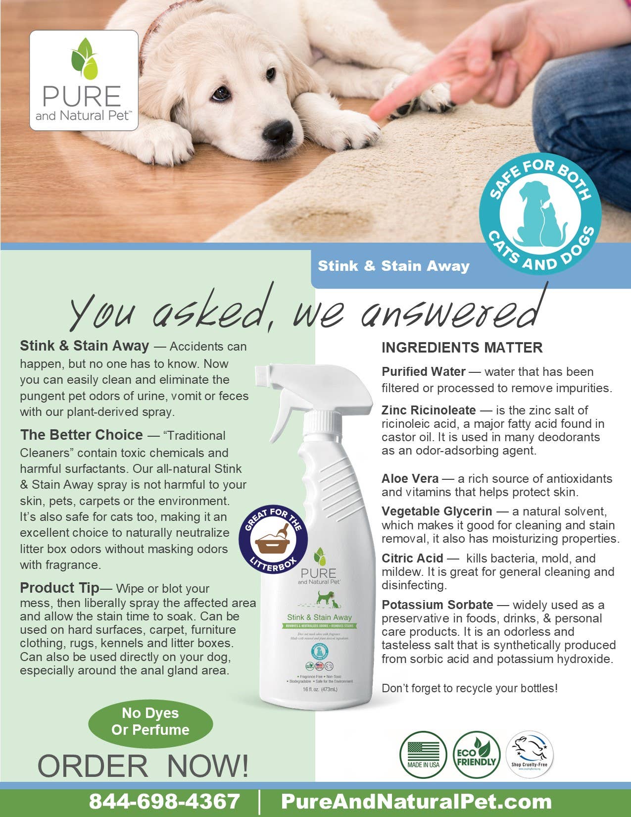 Stink & Stain Away Spray - Pet Odor Remover