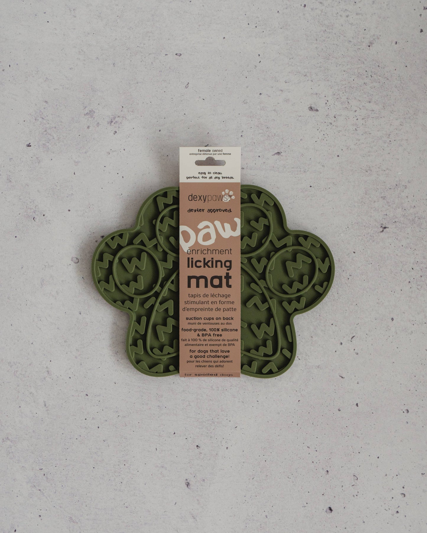 Army Green Paw Print Enrichment Lick Mat