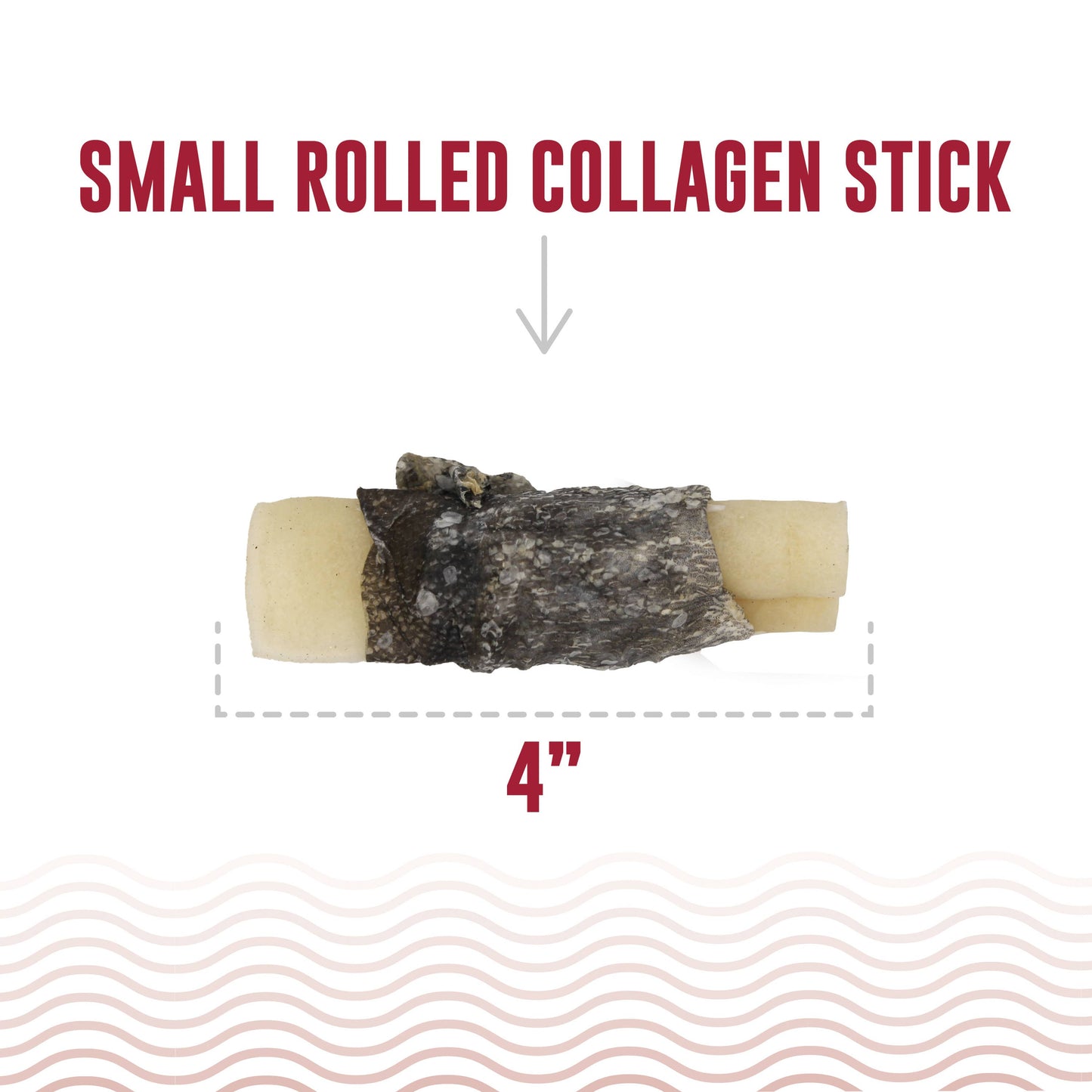 Icelandic+ Beef Collagen Rolled Stick Cod Skin 4" Dog Treat
