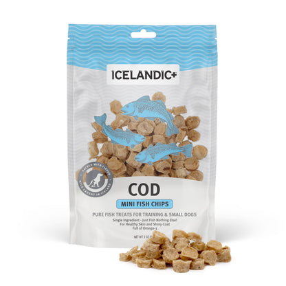 Icelandic+ Mini Cod Fish Chips for Training & Small Dogs Bag