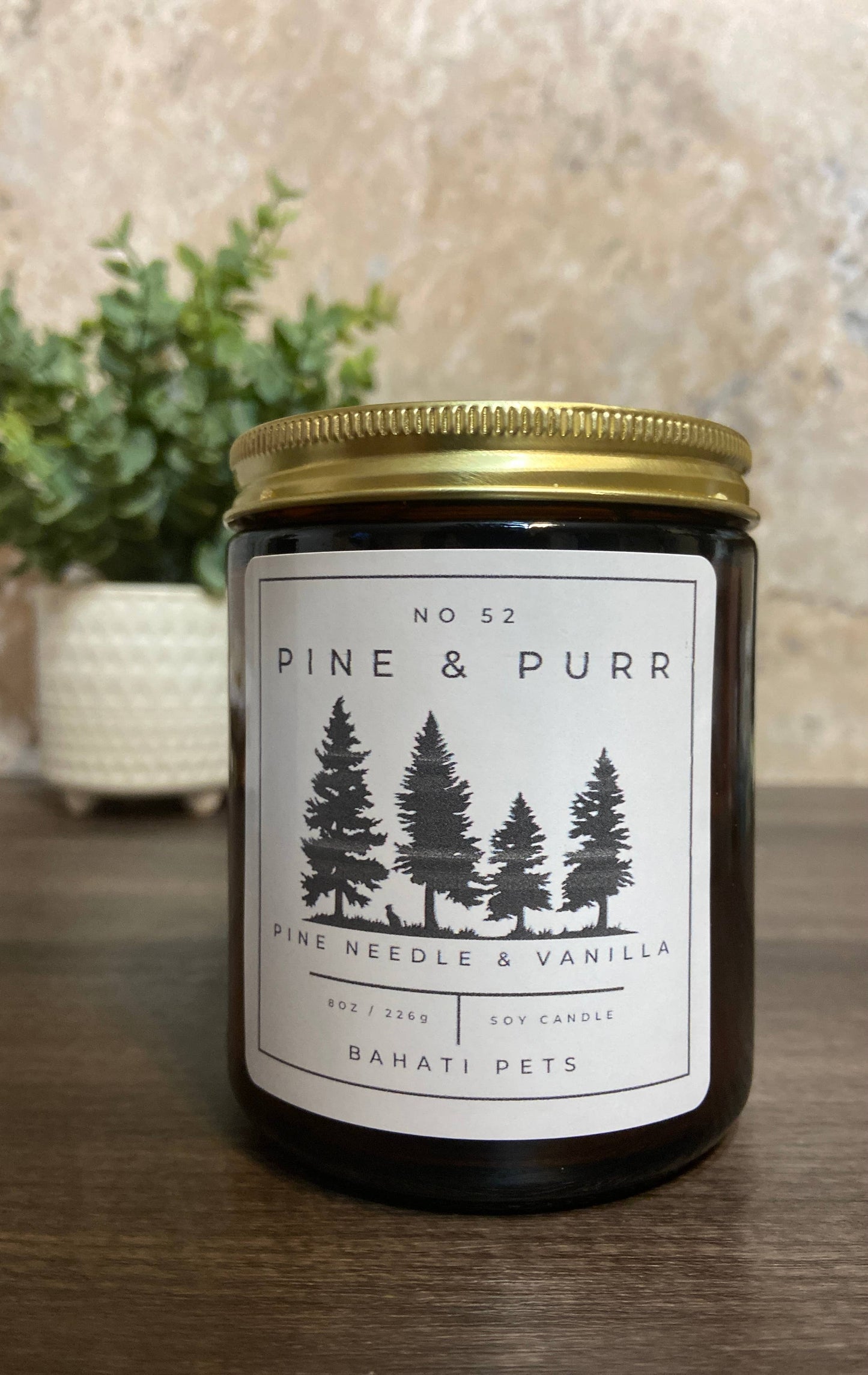 Pine & Purr 8-ounce Soy Candle