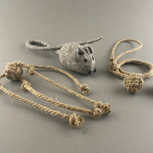 Natural Cat Toy Set with 4 different toys