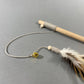 Natural cat teaser toy with feathers and bell, cat wand toy