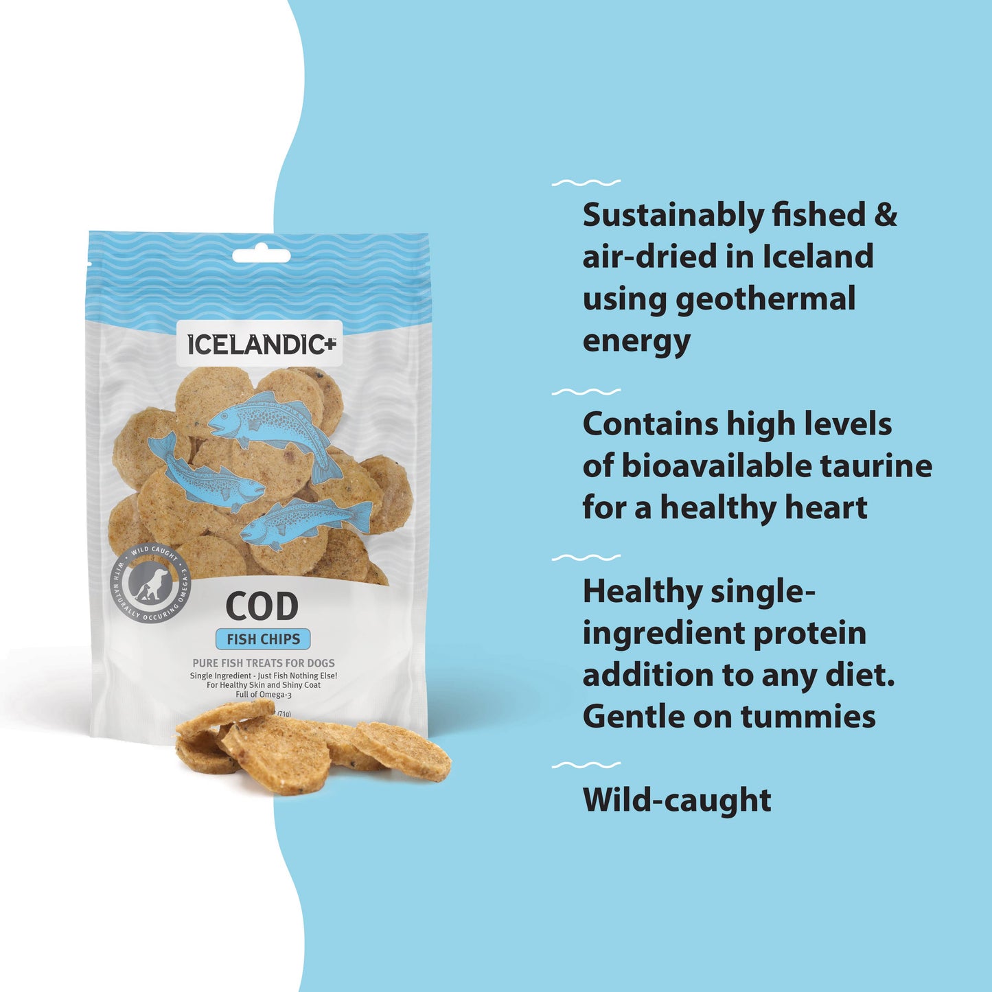 Icelandic+ Cod Fish Chips Dog Treat - 2.5oz