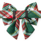 Holly Jolly Flannel Holiday Lady Dog Bow: Large