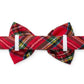 Tartan Plaid Flannel Holiday Dog Bow Tie: Large