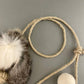 Rabbit Fur Cat Toy Handmade with Organic Hemp Rope