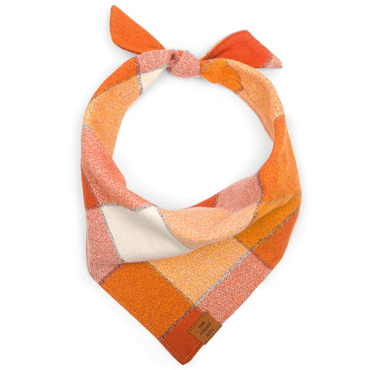 Pumpkin Spice Flannel Fall Dog Bandana