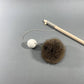 Handmade cat teaser toy with wool and fur ball