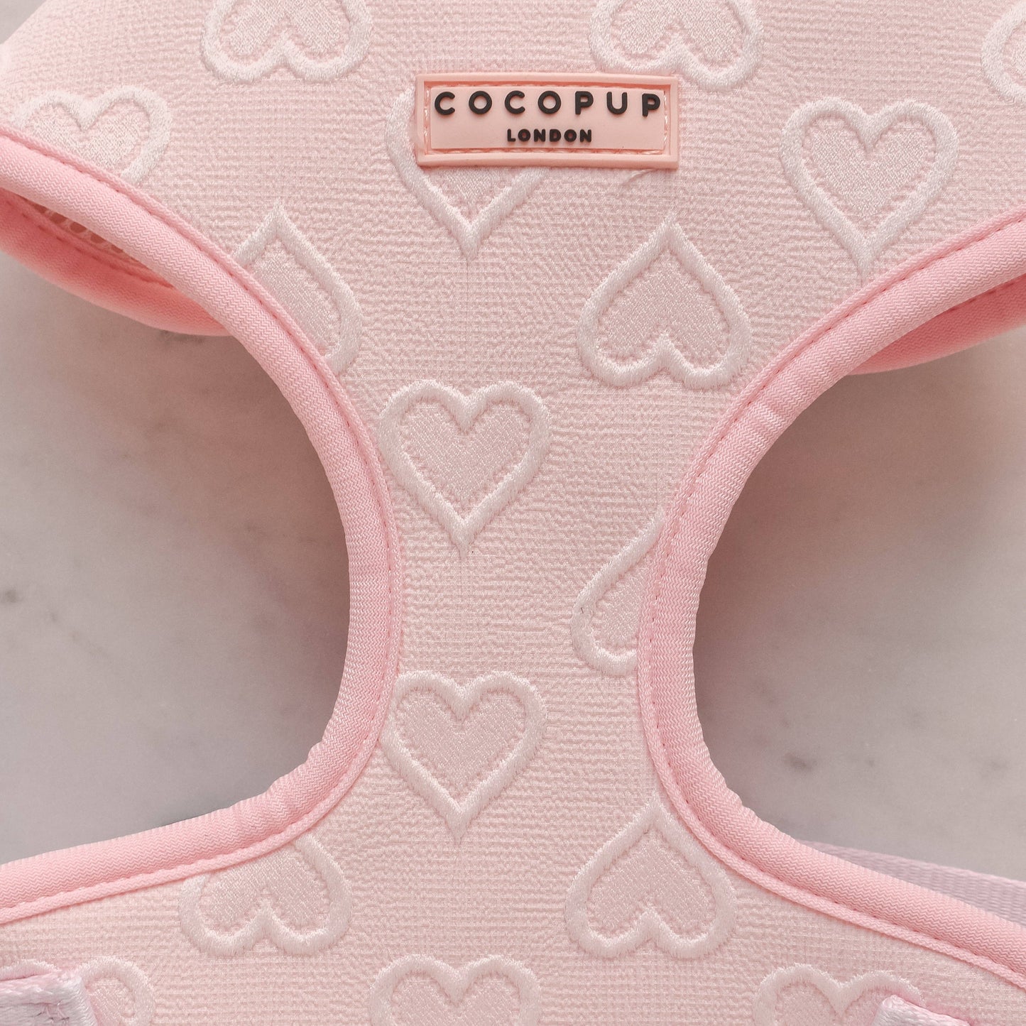 Luxe Adjustable Neck Harness - Baby Pink Heart