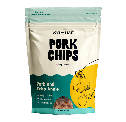 Pork Chips, Dehydrated Dog Treats, 5-oz bag