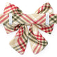 Eggnog Plaid Flannel Holiday Lady Dog Bow: Small