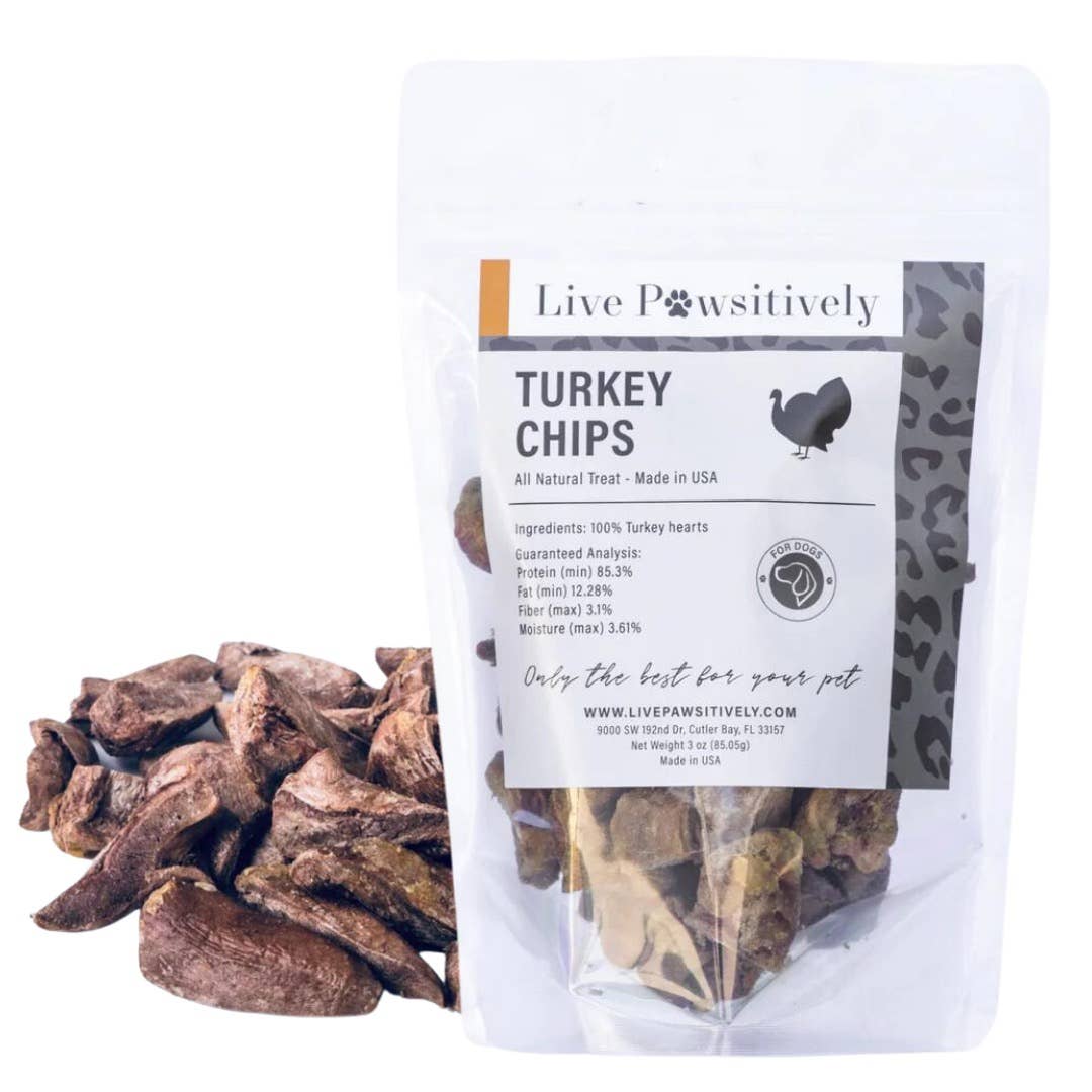 Freeze Dried Turkey Hearts, treat for dogs & Cats, 3OZ