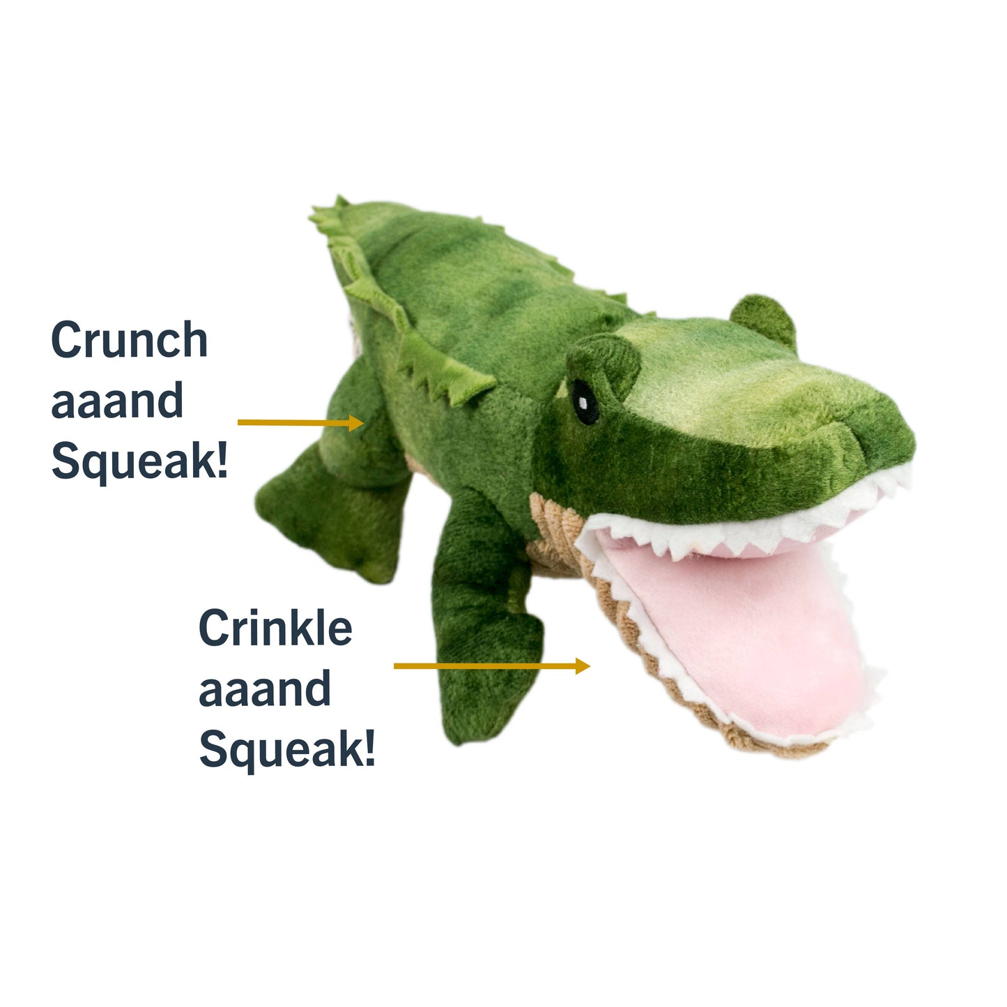 Tall Tails Crunch Plush Gator Dog Toy - 15"