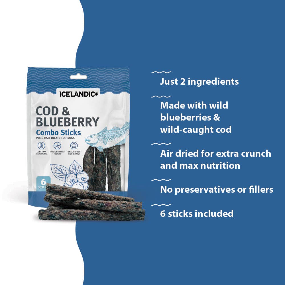 Icelandic+ Cod & Blueberry Combo Sticks Dog Treats