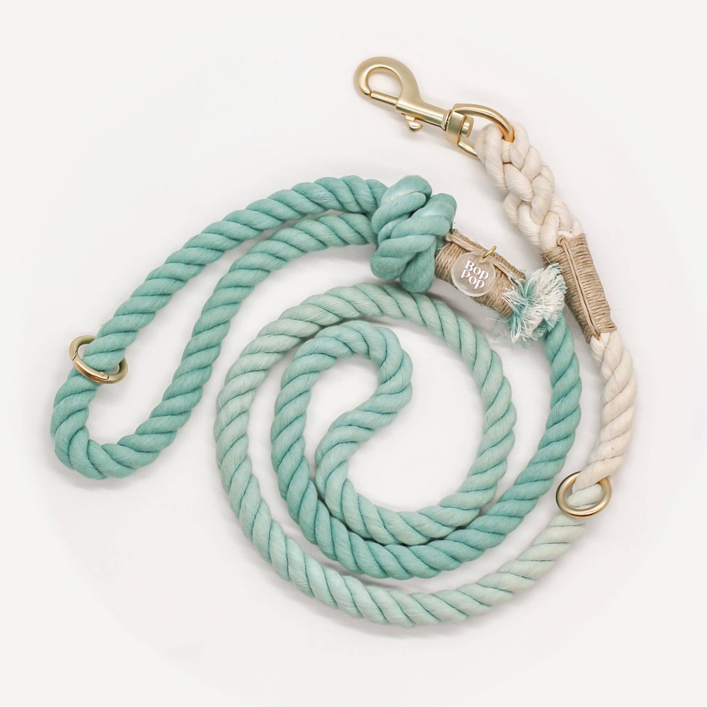 Cotton Rope Leash Ombre Pastel | Hunter Green