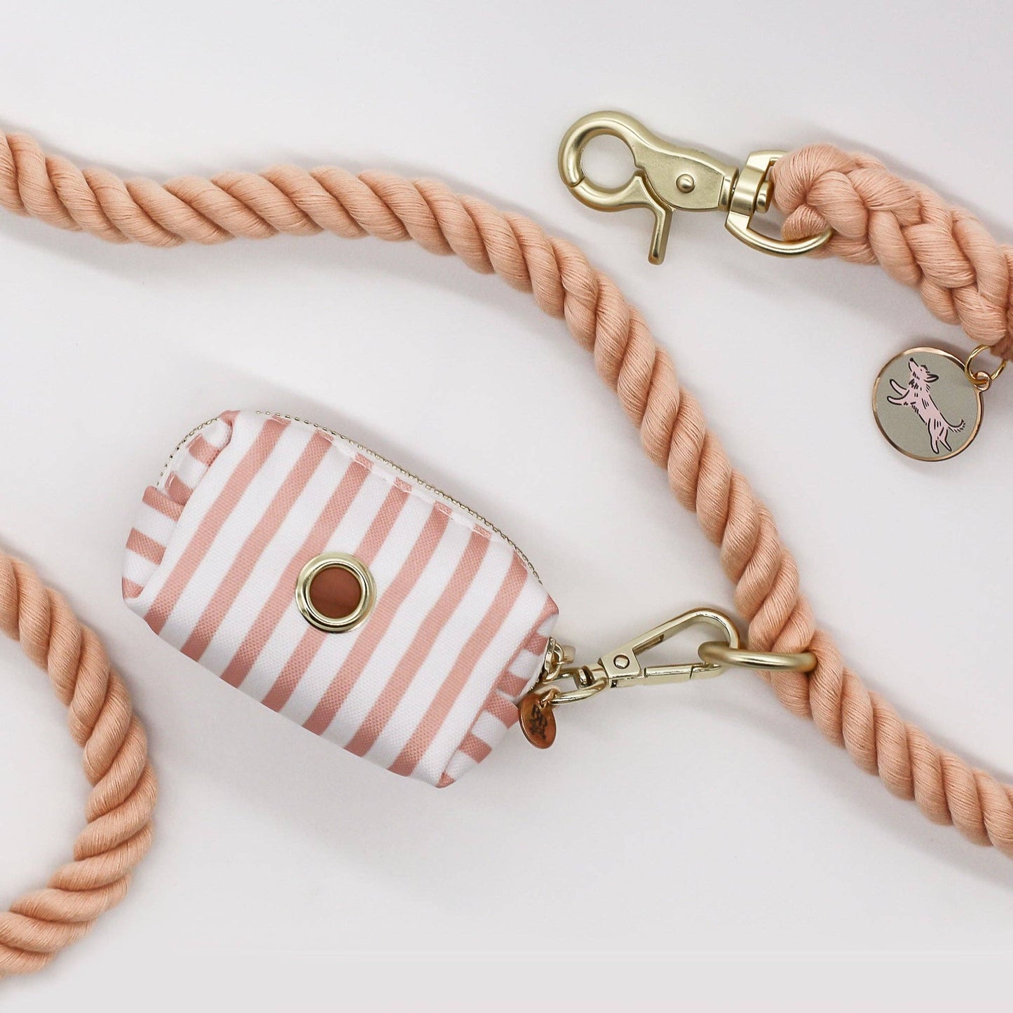 Poop Bag Holder | Pink Quartz Stripe