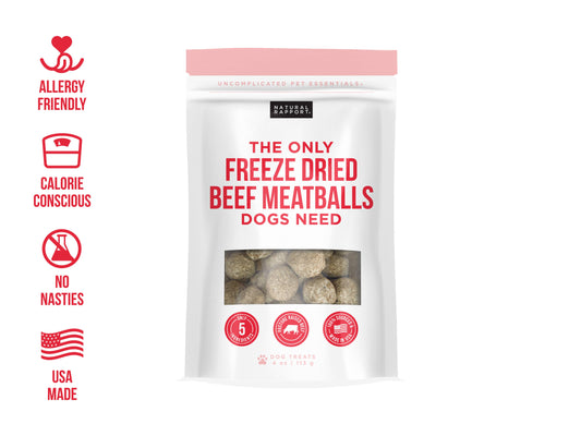 The Only Freeze Dried Beef Meatballs Dogs Need: 4 oz