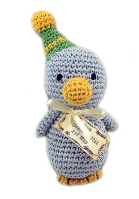 Knit Knacks-Bird Collection-Organic Cotton Small Dog Toy: Hatch the Baby Duck