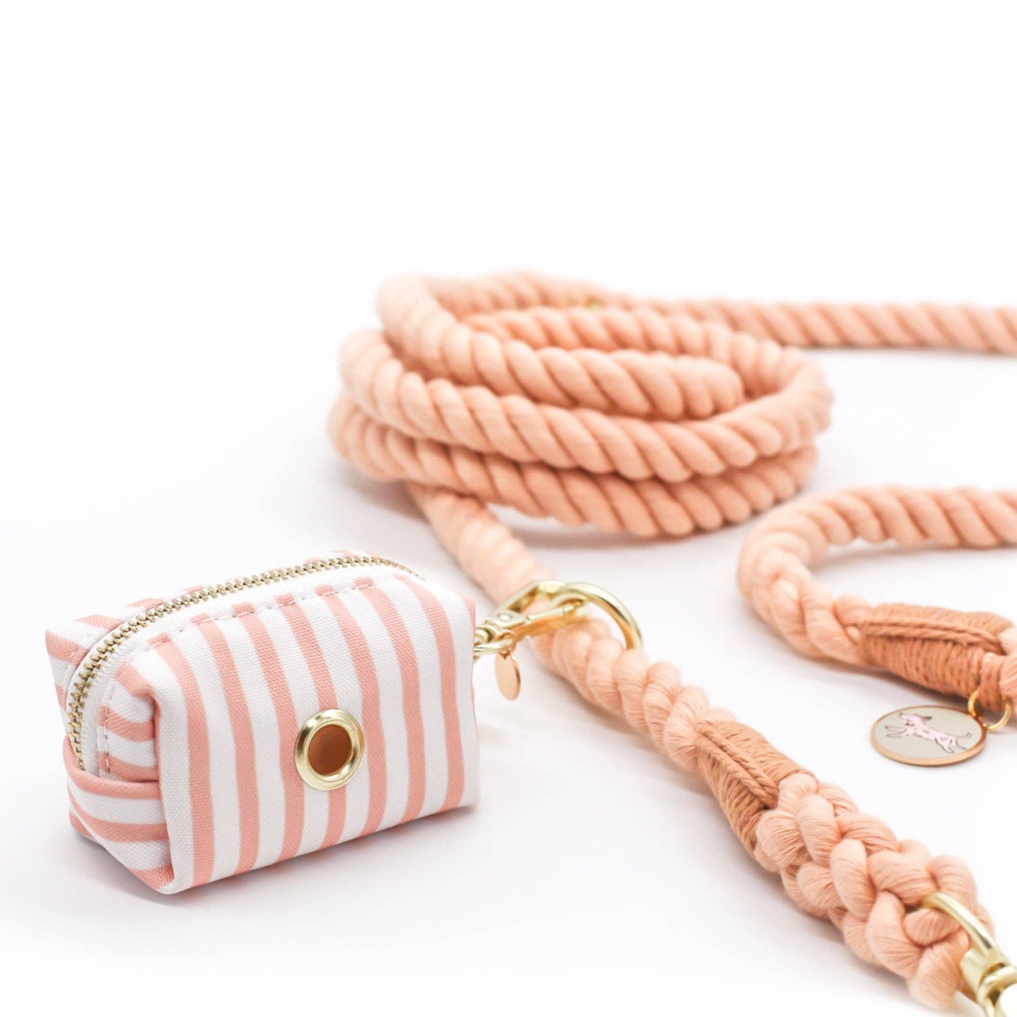 Poop Bag Holder | Pink Quartz Stripe