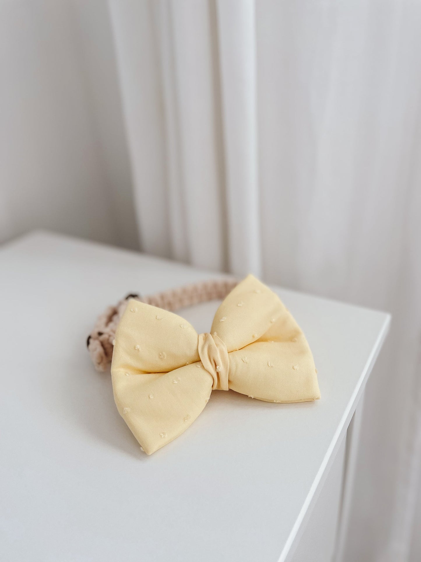 Halipup Yellow Swiss Dot-Bow Ties