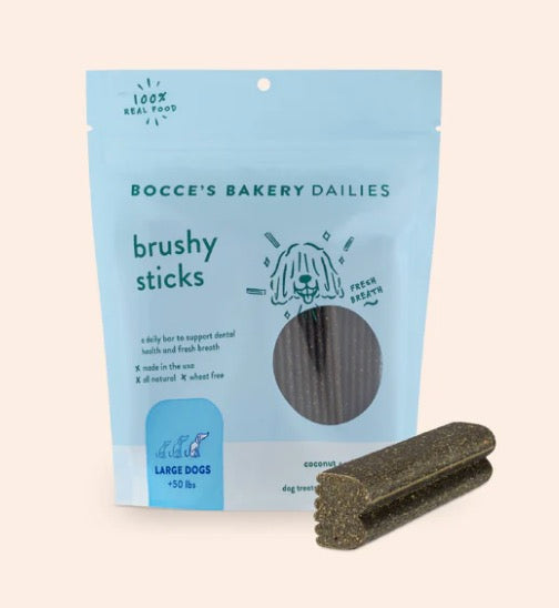 Bocce's Bakery Dailies - Brushy Sticks (Large Dogs)