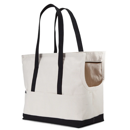 Canvas Pet Tote Natural & Black