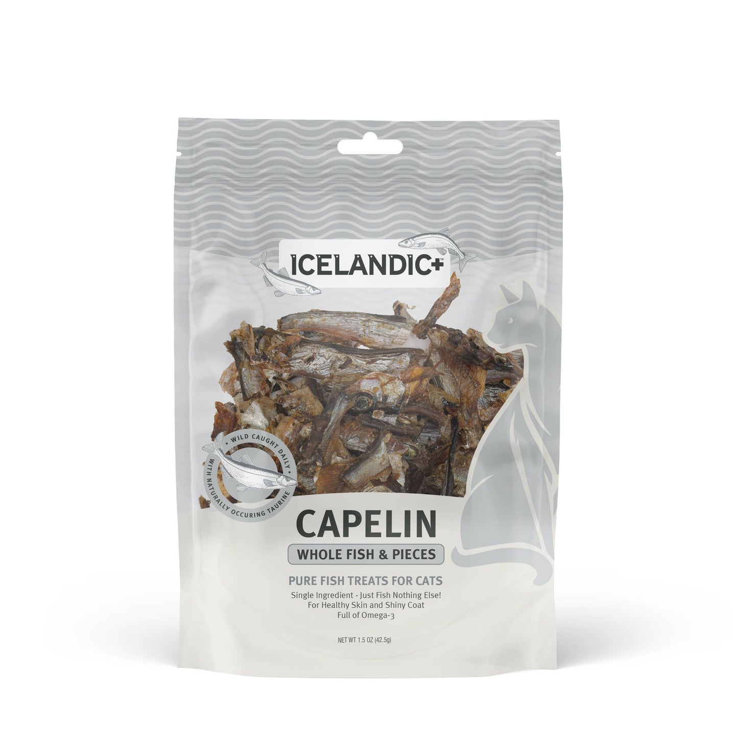 Icelandic+ Capelin Whole Fish & Pieces Cat Treats 1.5-oz Bag: 1.5-oz Bag