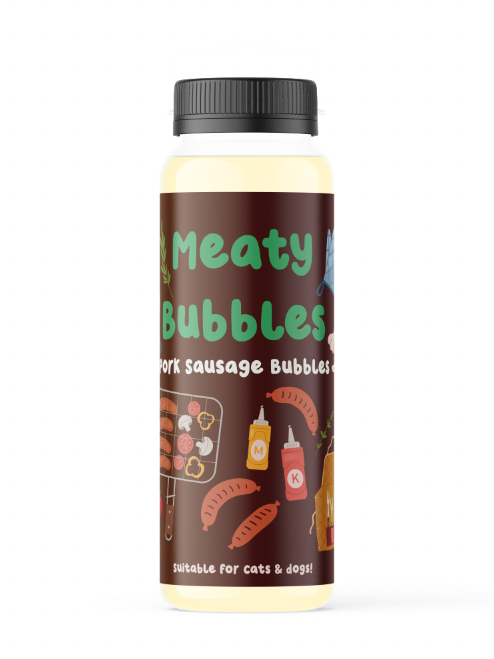 Pork Sausage flavoured pet bubbles - for cats and dogs 