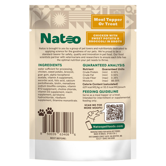 Natoo Topper for dogs - Chicken with Sweet Potato & Broccoli