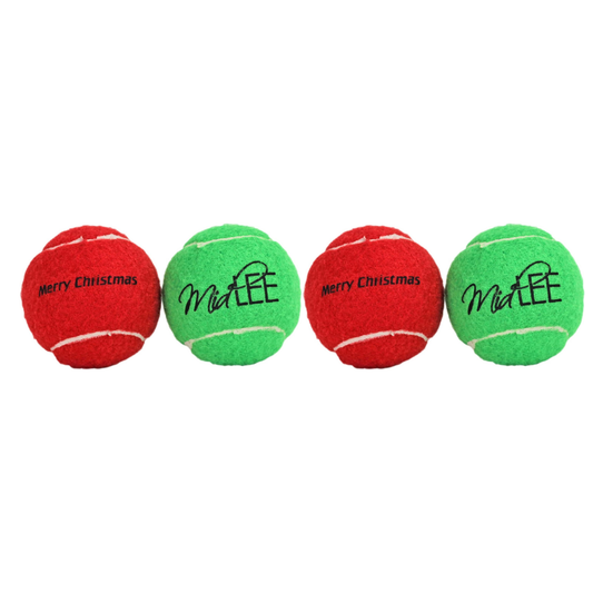 Midlee Christmas Dog Tennis Balls with Squeaker