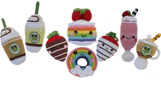 Knit Knack Sweet Tooth Toy Collection Organic Cotton Small D: Mocha Grande