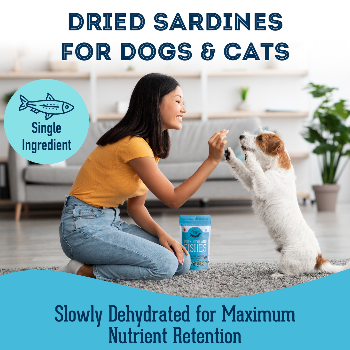 Dehydrated Protein Sardines Treat For Dogs & Cats 90g