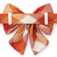 Pumpkin Spice Plaid Flannel Fall Lady Dog Bow