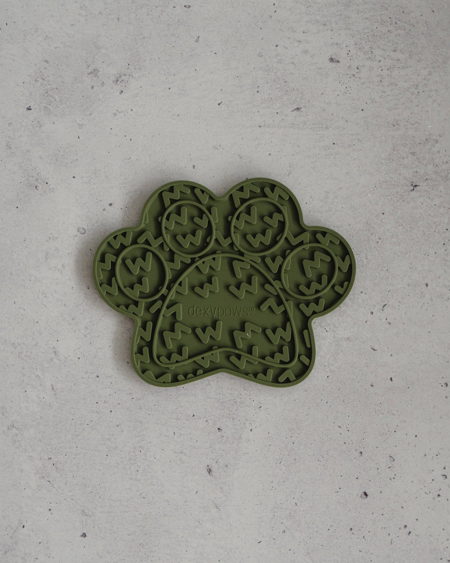 Army Green Paw Print Enrichment Lick Mat