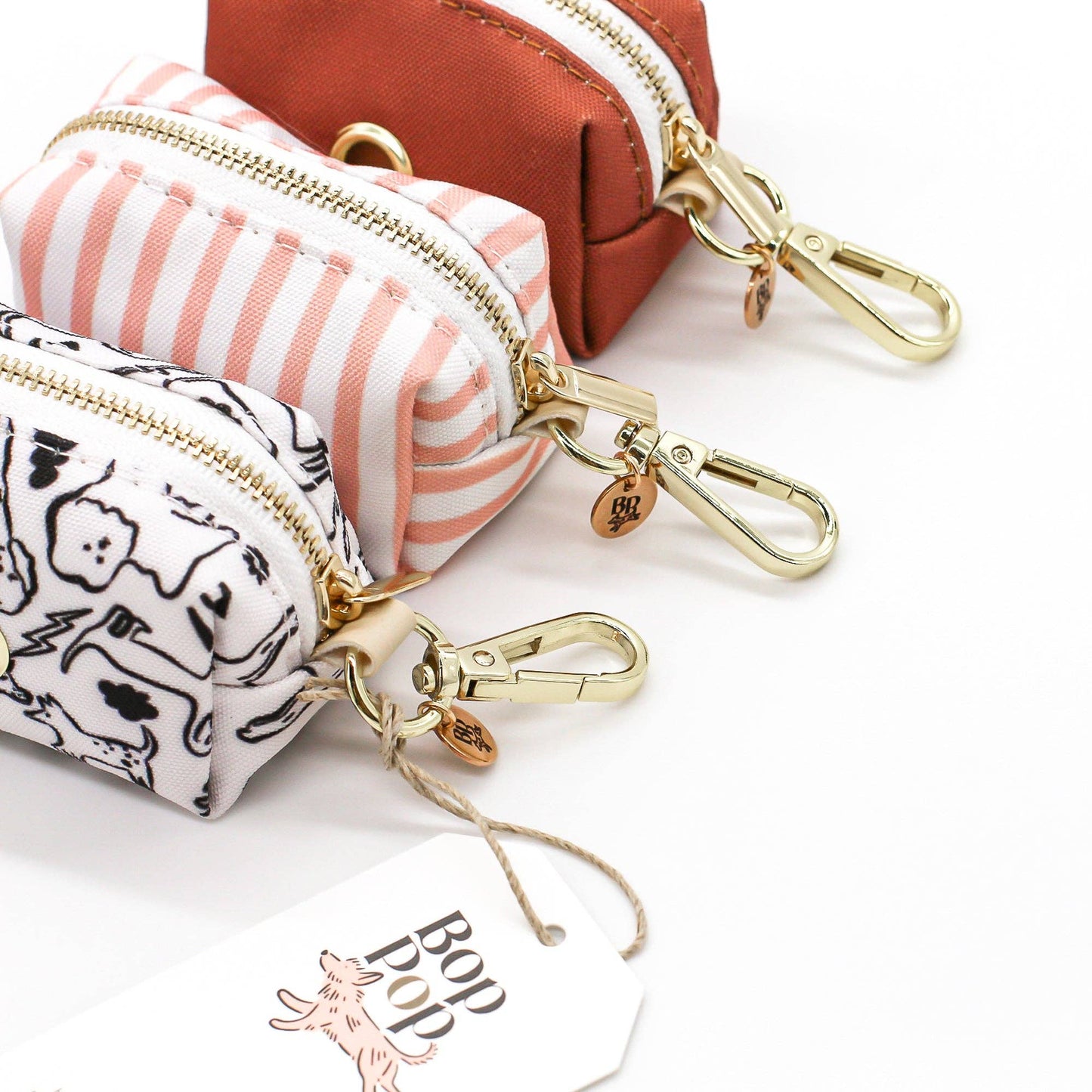 Poop Bag Holder | Pink Quartz Stripe