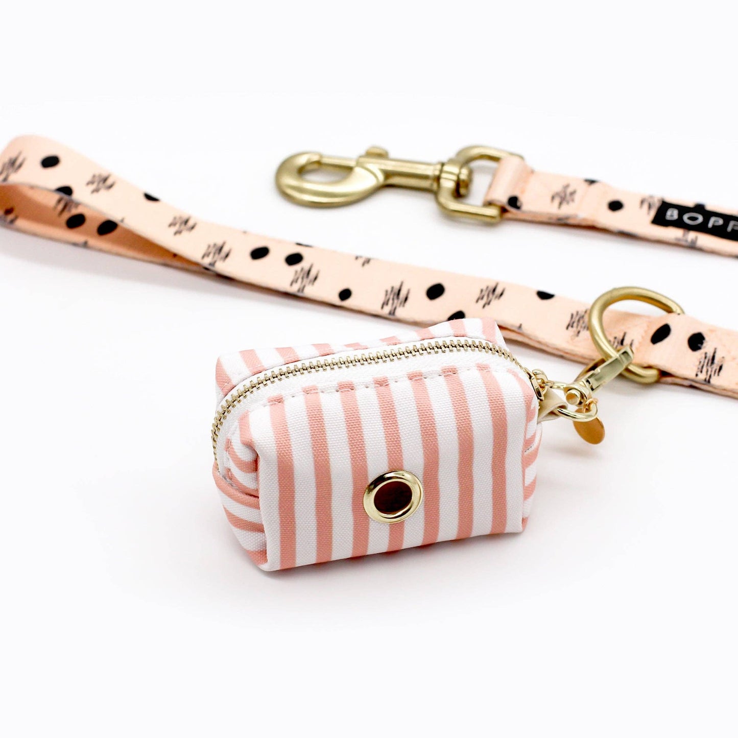 Poop Bag Holder | Pink Quartz Stripe