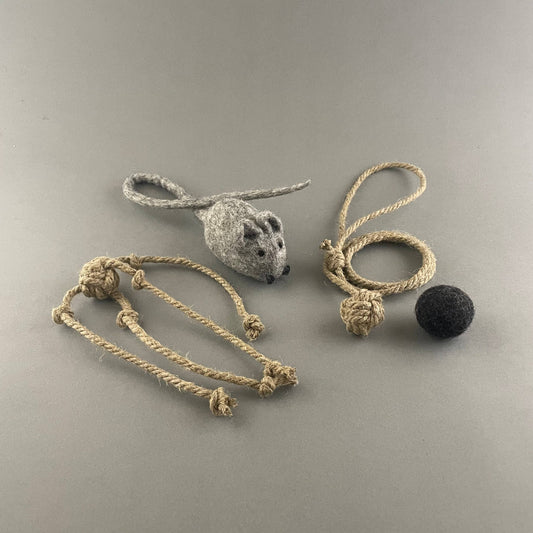 Natural Cat Toy Set with 4 different toys