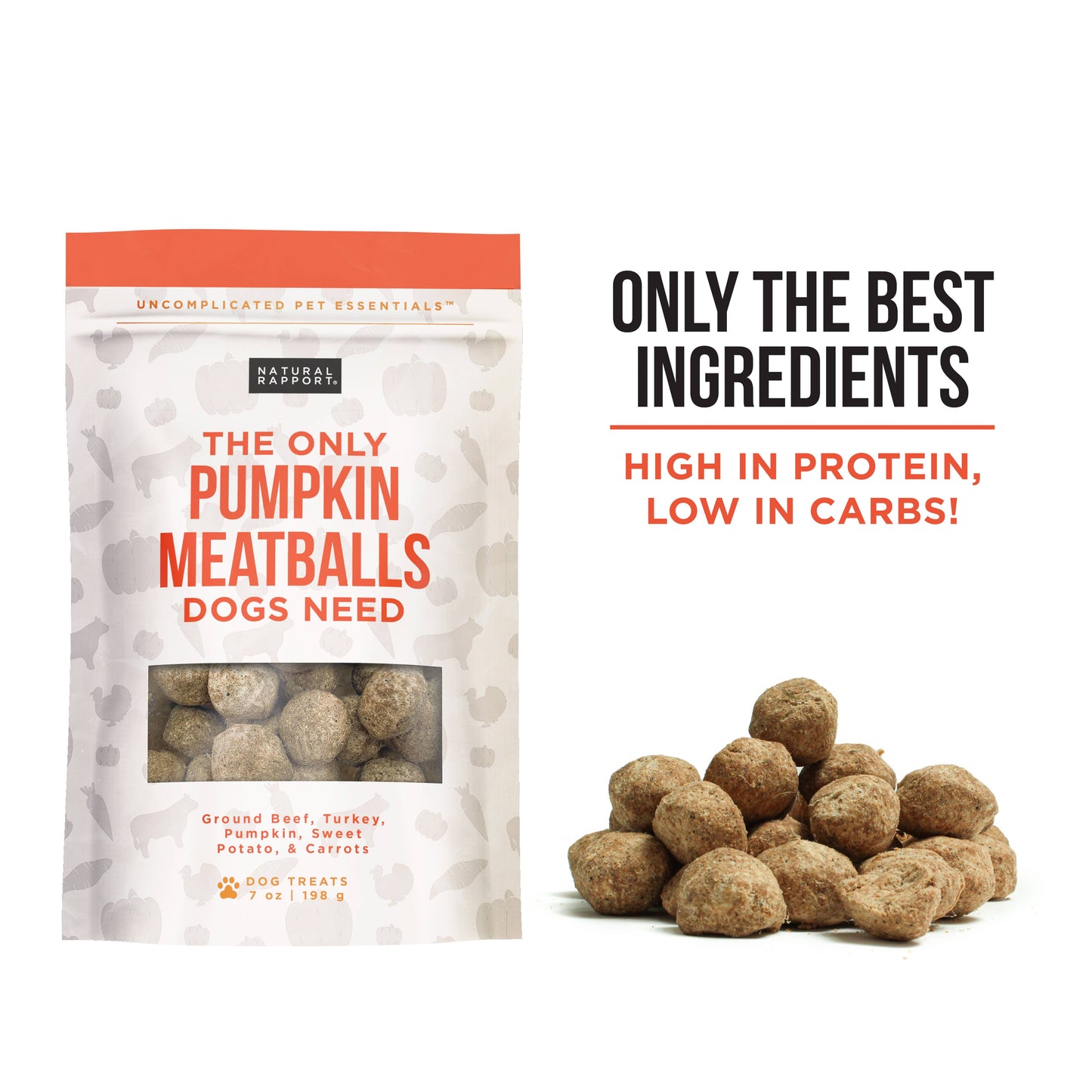 The Only Pumpkin Meatballs Dogs Need: 7 oz bag