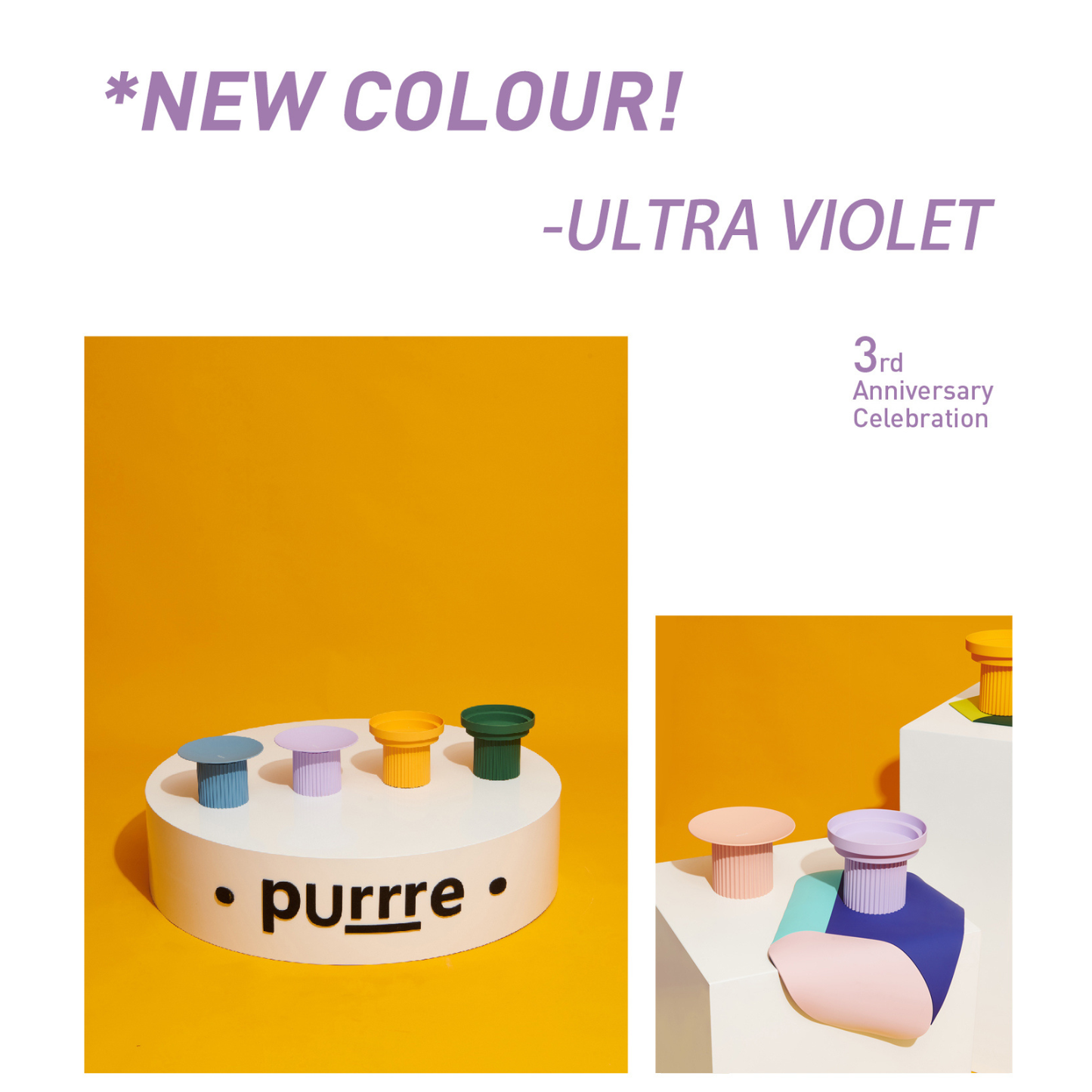 Teeth Party Elevated Feeders: Teeth Party Bowl / Ultra Violet