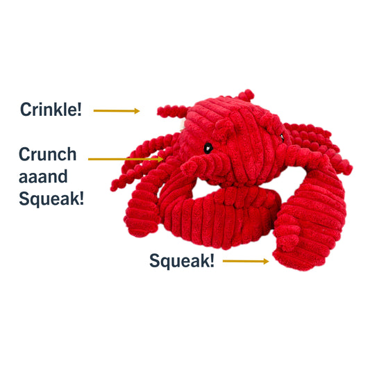 Tall Tails Crunch Plush Lobster Dog Toy - 14"
