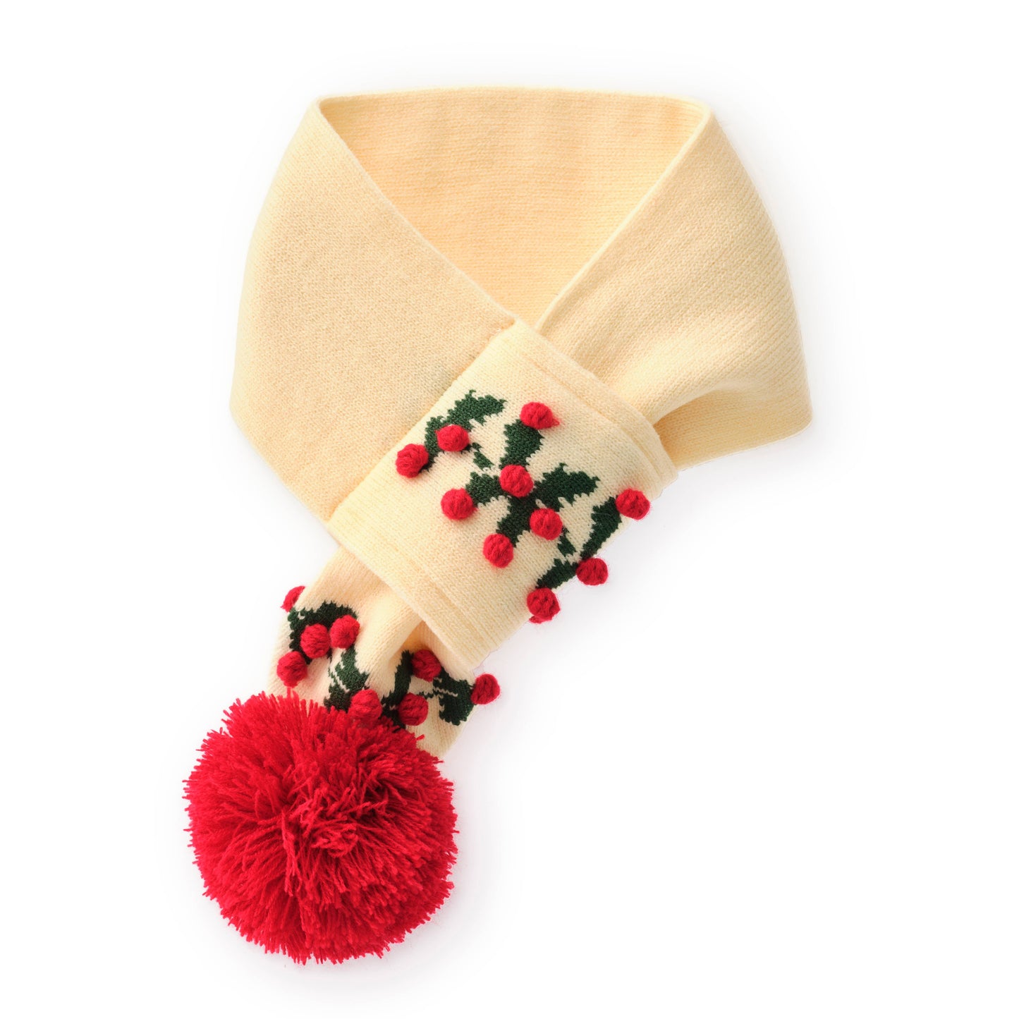 Holly Bobble Knit Holiday Dog Scarf