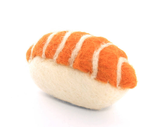 Sushi Cat Toy,  Salmon Nigiri: 3" x 2"