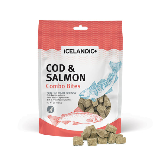 Icelandic+ Cod & Salmon Combo Bites Fish Dog Treat 3.0-oz: Default Title